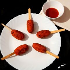 Hung Curd And Noodles Cheese Lollipop A picture of Hung Curd And Noodles Cheese Lollipop.