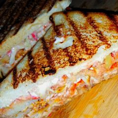A picture of Coleslaw sandwiches.