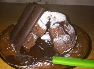Una foto de Volcán de chocolate