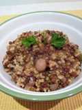 Arroz integral con lentejas caviar y champiñones - veggie