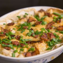 A picture of Potato pierogi casserole.