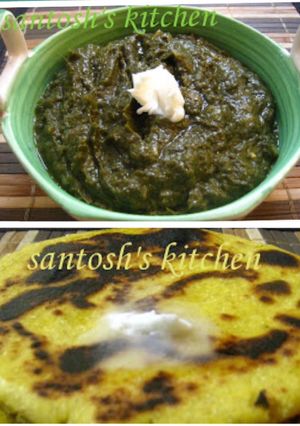 A picture of Sarso ka saag&makki ki roti.