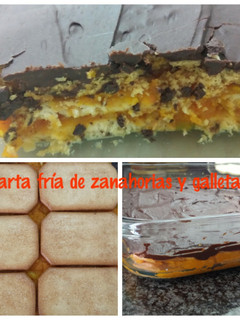 Una foto de Tarta fría de zanahoria y galletas