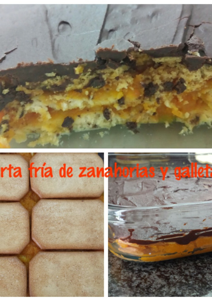 Una foto de Tarta fría de zanahoria y galletas