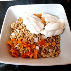 A picture of My Granola with Dried papaya and coconut. 🤗.