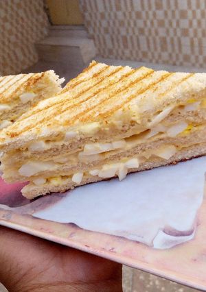 A picture of Mayo and egg sandwich.
