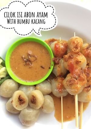 Foto resep Cilok isi abon ayam with bumbu kacang