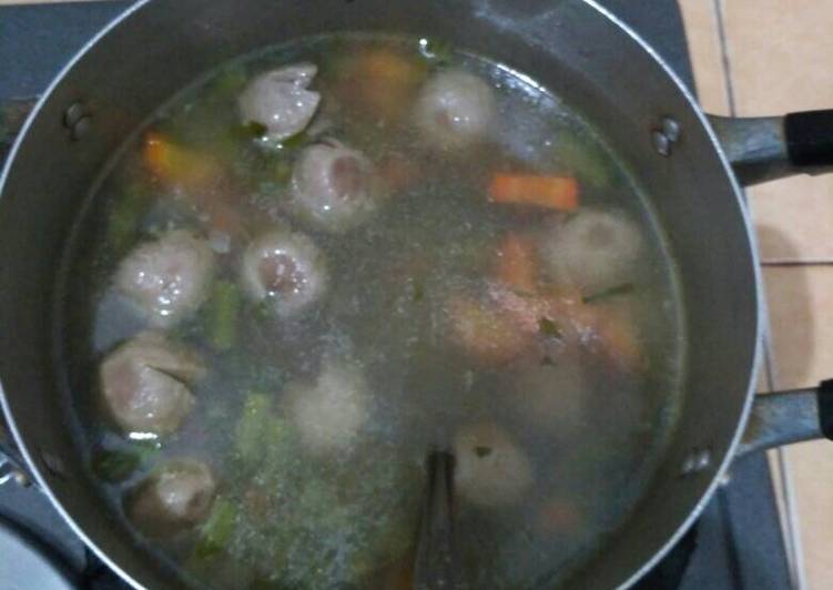 Resep Sop bakso kebun jeruk,wortel Dan buncis Anti Gagal