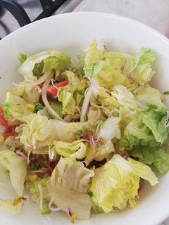 Una foto de Ensalada con brotes de rabanito, cilantro