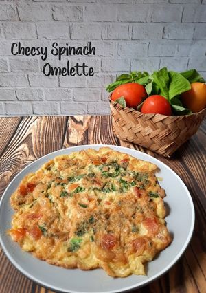 Foto resep Cheesy Spinach Omelette