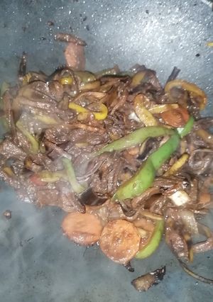 Una foto de Mechada de Plátano vegana