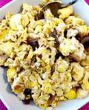 Huevos revueltos con champiñones