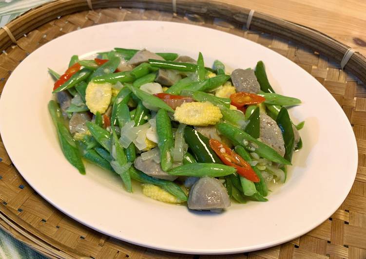 Tumis Bakso Buncis Putren