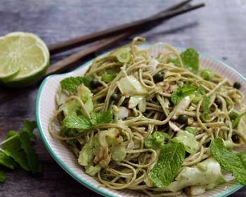 Fresh, Make Recipe Green soba noodle salad with Asian pesto Yummy