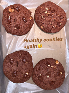 A picture of Healthy double chocolate cookies no sugar no flour!!.