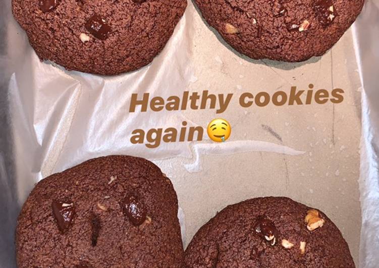 Recipe of Quick Healthy double chocolate cookies no sugar no flour!!