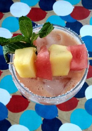 A picture of Mango and Watermelon smoothie.