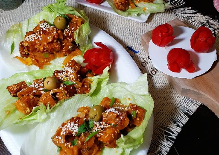 Cara membuat 💢 Sesame Tempe lettuce Wraps 💢 , Enak Banget