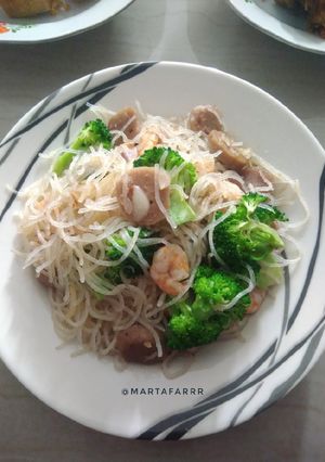 Foto resep Bihun brokoli udang bakso