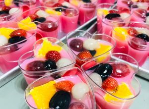 Foto resep Puding Buah Sirup Rasberry