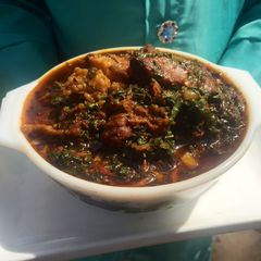 A picture of Miyan Alehu(spinach soup).