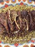 Lamb Chops with Freekeh and Rice Flavored with Mastic