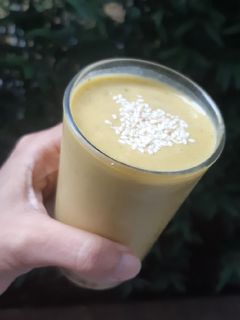 รูปของ Butter Pumpkin & Banana Smoothie สมูทตี้ฟักทองเนย🎃 นม🥛น้ำว้า🍌
