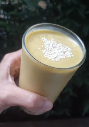 รูปของ Butter Pumpkin & Banana Smoothie สมูทตี้ฟักทองเนย🎃 นม🥛น้ำว้า🍌