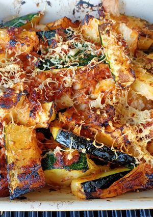 Une photo de Gratin de courgettes au thon au woodfire