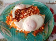 Una foto de batata con huevo