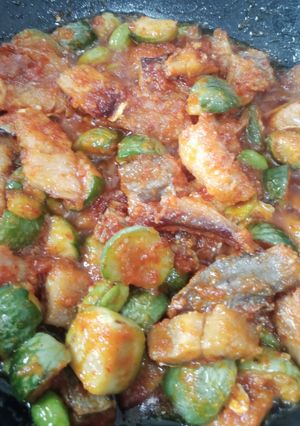 Foto resep Ikan Asin & terong Balado