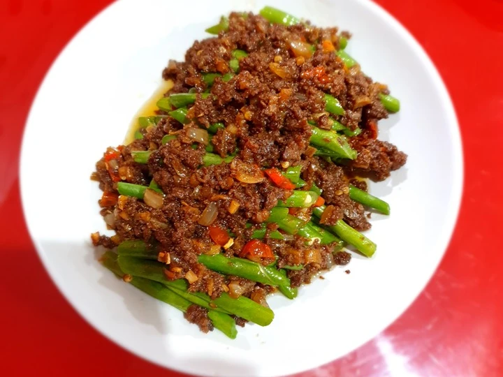 Cara Gampang Membikin Resep  66. Cah buncis daging cincang yang Lezat Sekali, Enak