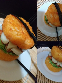 Una foto de Sándwich de sushi en panko 🍔🍣🥢