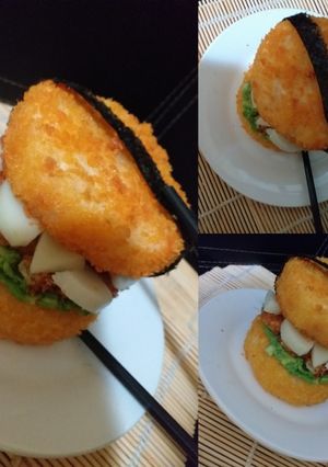 Una foto de Sándwich de sushi en panko 🍔🍣🥢