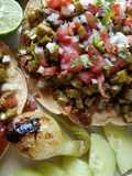 Corn Tostadas with Nopalitos and Chorizo