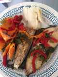 Filete de pescado con verduras al horno
