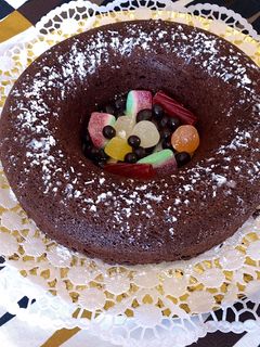 Una foto de Brownie de chocolate en microondas