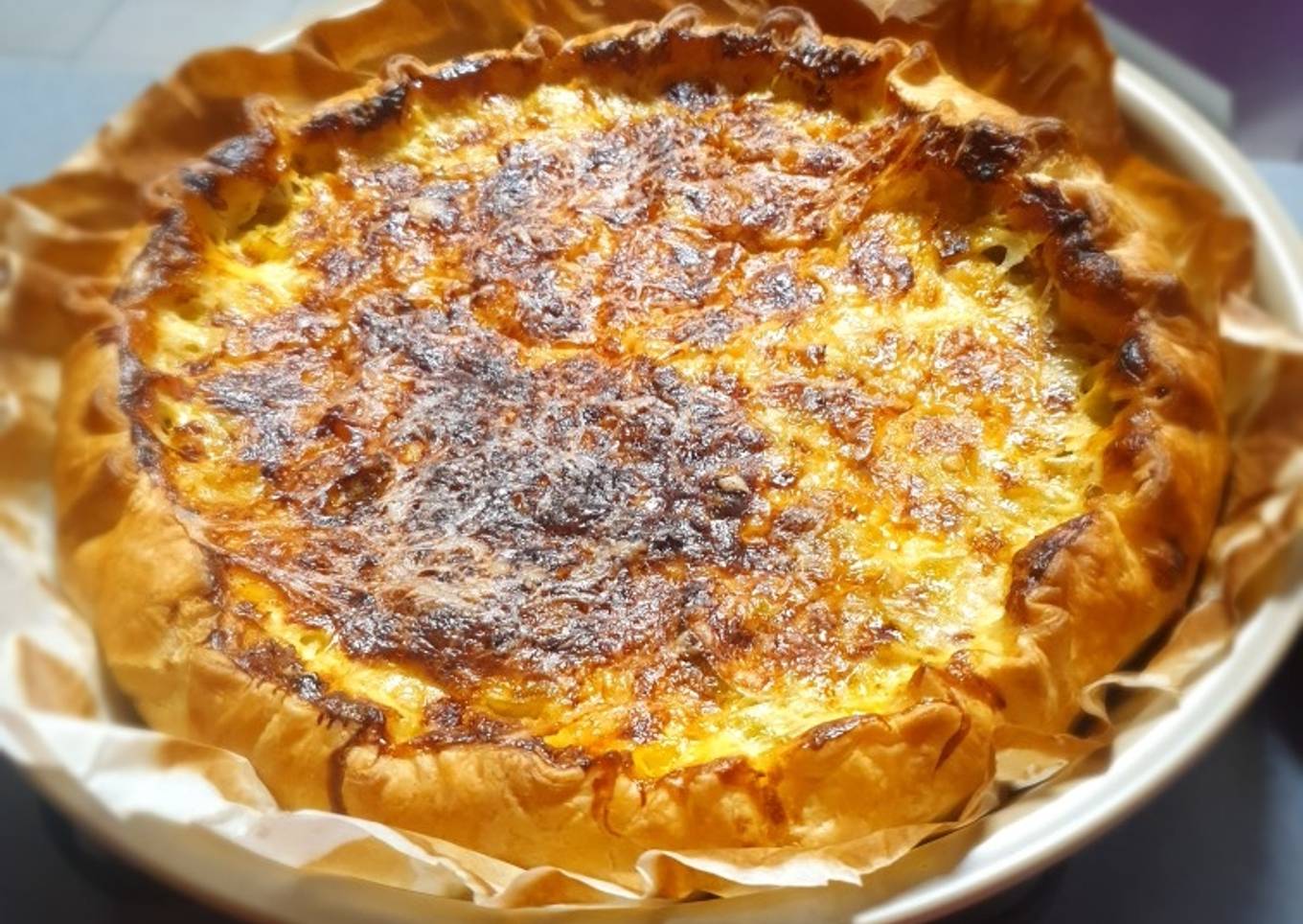 Tarte poireaux jambon