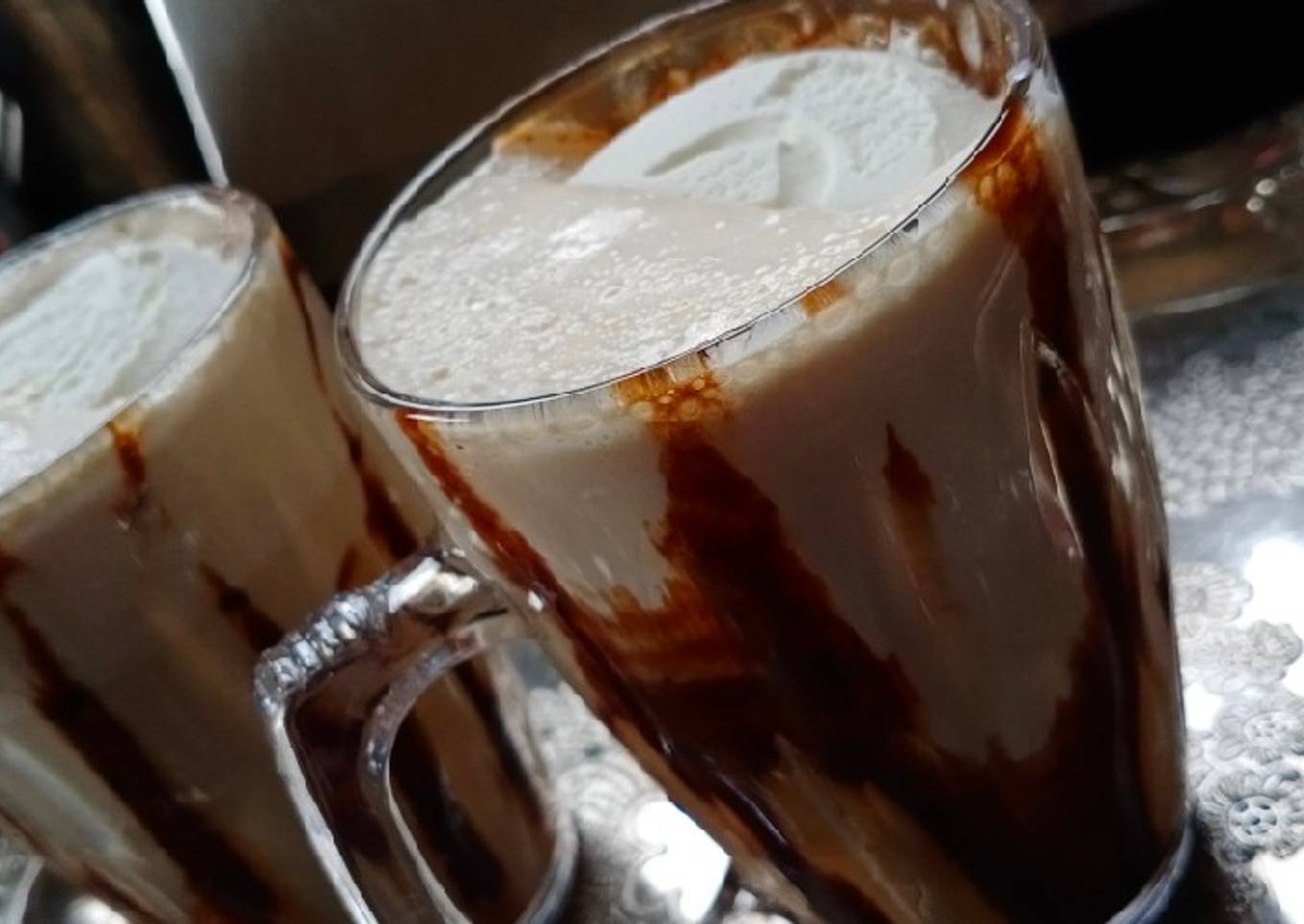 Cold coffee with ice cream