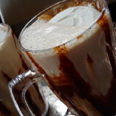 A picture of Cold coffee with ice cream.