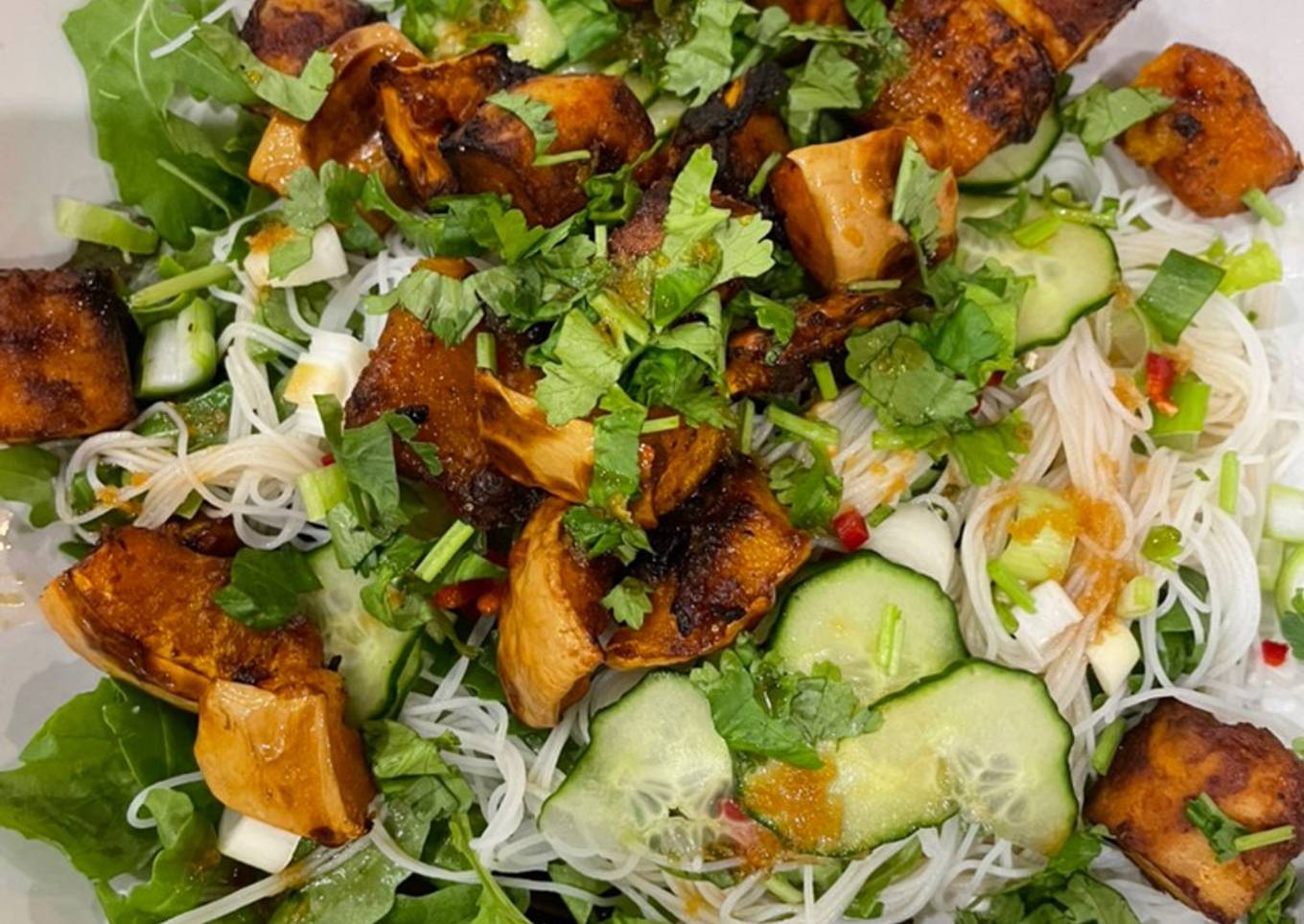 Miso tofu and squash salad