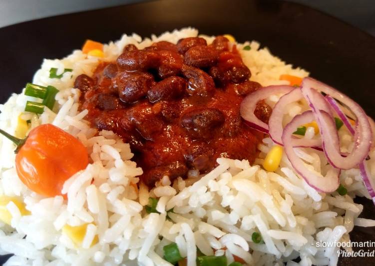 Njahi with mixed vegetable rice