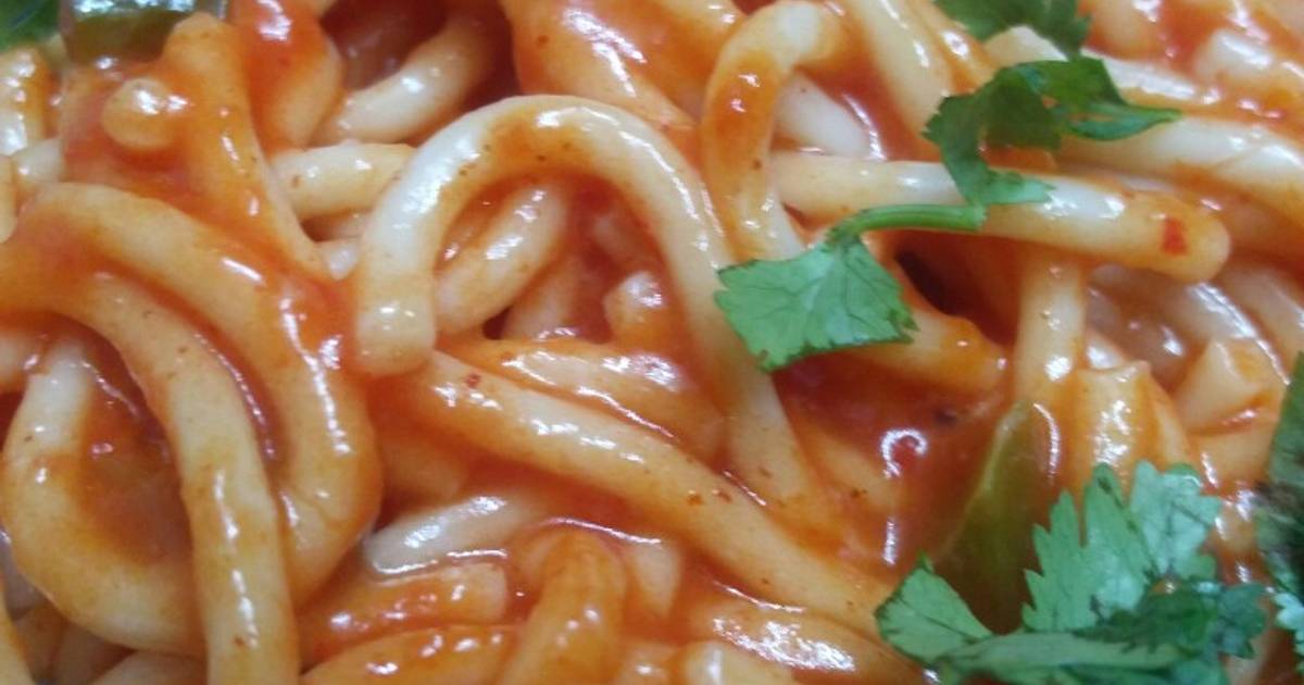 Spicy Chilli Spaghetti (Jain and Regular) Recipe by Vaishali Mitul