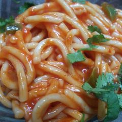 Spicy Chilli Spaghetti (Jain and Regular) A picture of Spicy Chilli Spaghetti (Jain and Regular).