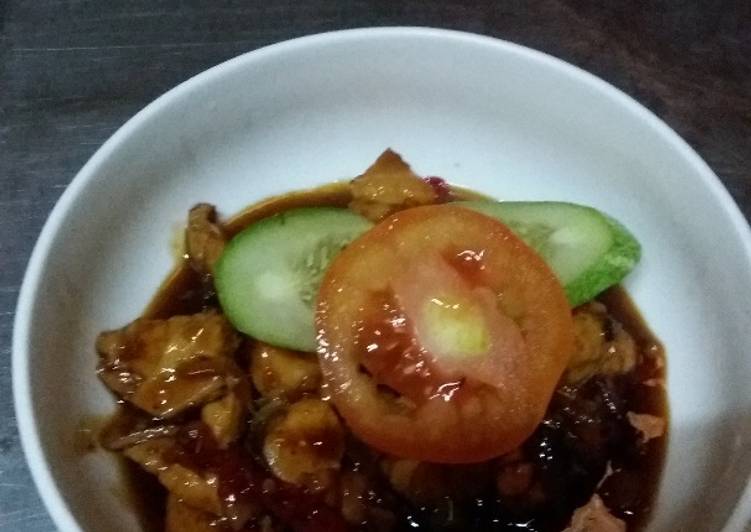 Resep Ayam Slice Bumbu Rujak, Enak Banget