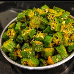 A picture of Chilli Garlic /Lahsuni Bhindi.