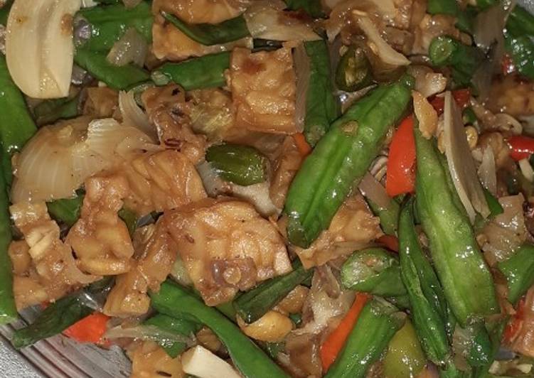 Tumis Kacang Panjang mix Tempe