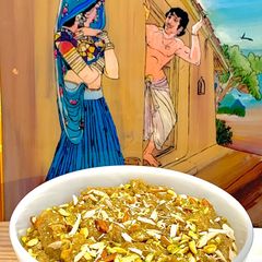 A picture of Nishaaste ka Halwa(Soaked Whole wheat flour Sheera).