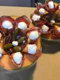 Fleurs de melon à la coppa corse et feta grecque