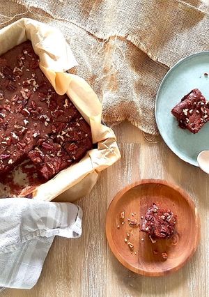 Une photo de Brownie light au chocolat et à la courgette